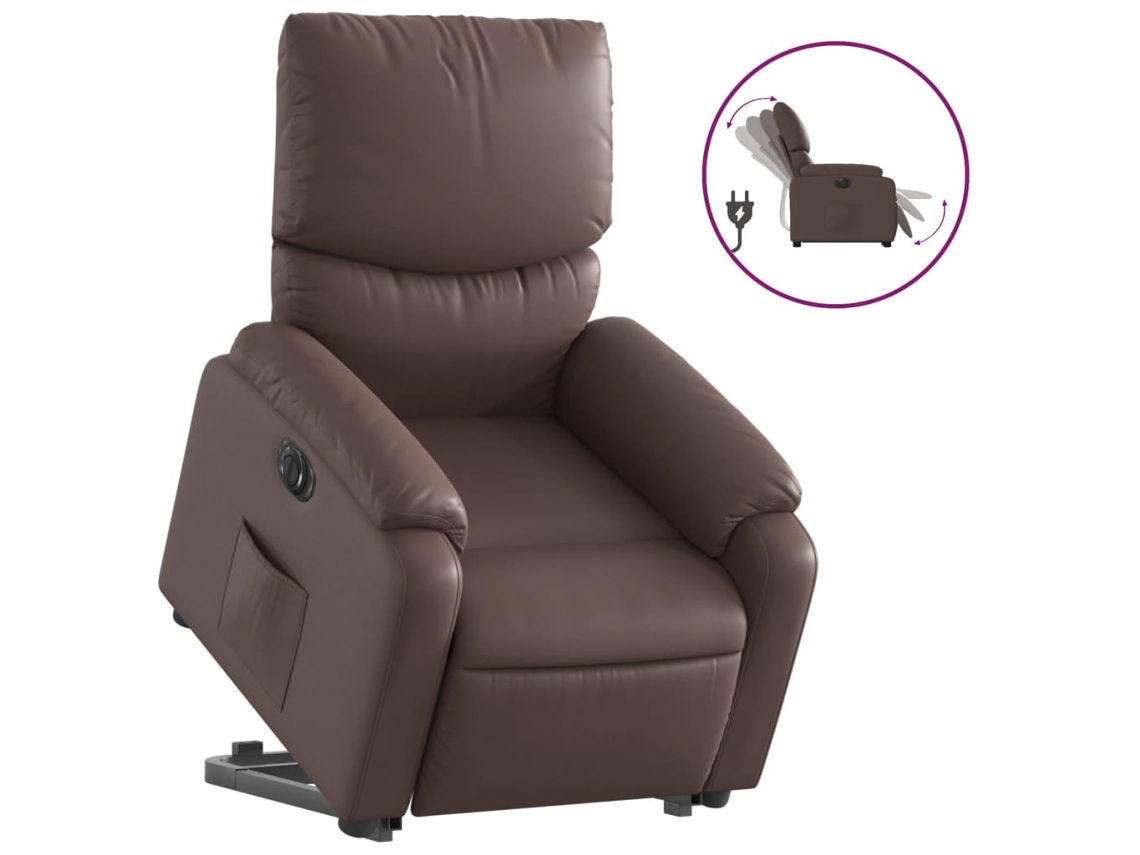 Electric Stand Up Recliner Chair, Electric Stand Up Recliner Chairs Vidaxl Marrom Couro Artificial
