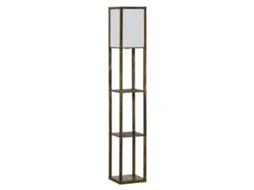Candeeiro de Pé Mdf e Acrílico Cor Castanho Rústico 26x26x160 cm Homcom