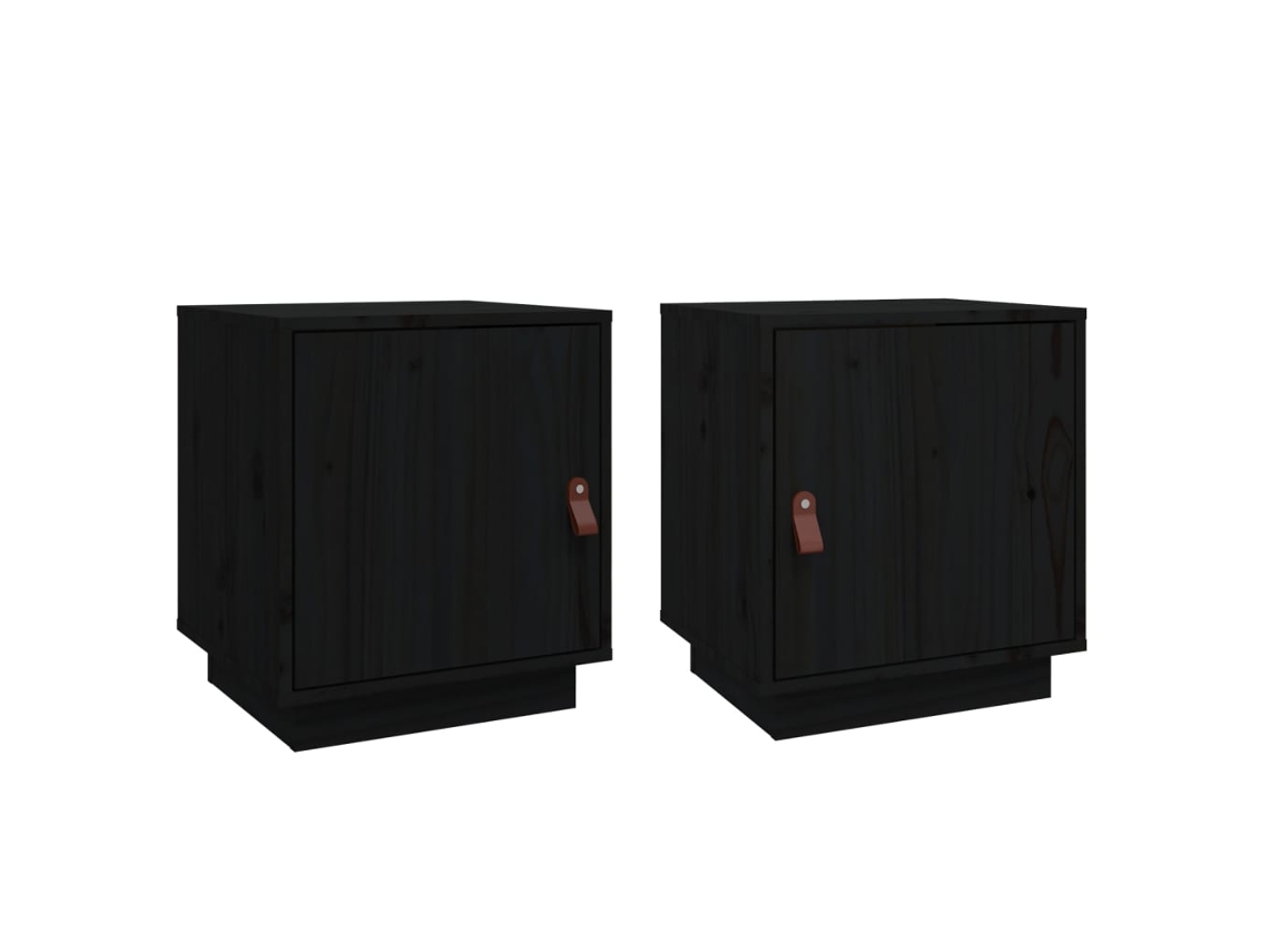 Bedside Cabinet, Bedside Cabinets Vidaxl Preto Madeira De Pinho (n/a)