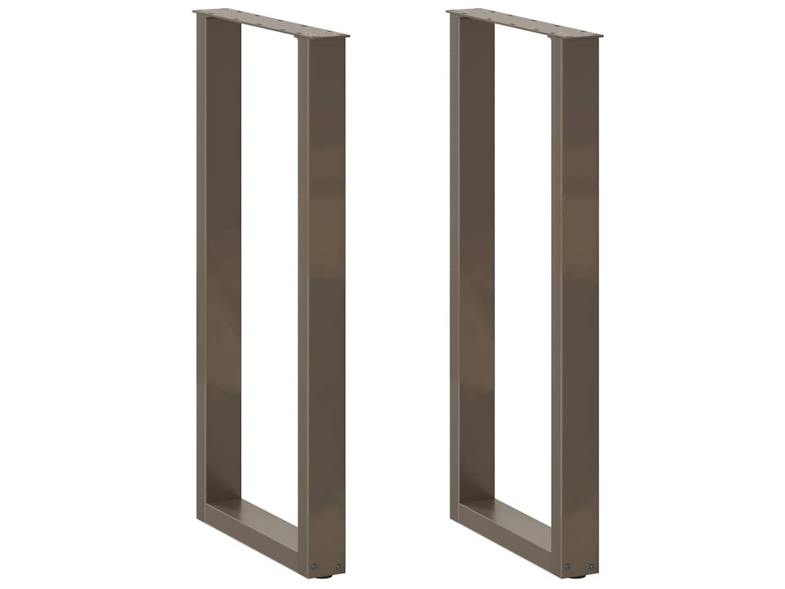 Vidaxl Pés De Mesa De Bar Em Forma De U, 2 Peças, Aço Natural, 40x(100-101) Cm, Aço