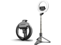 Anel De Luz Led De 6 Polegadas Para Selfies Com Suporte Para Celular Tipo Tripé E Brilho Ajustável (preto)