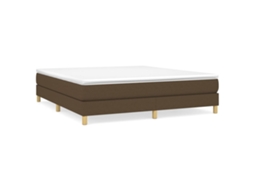 Cama com Molas/Colchão 160x200 Cm em Tecido Castanho Escuro MAISON EXCLUSIVE