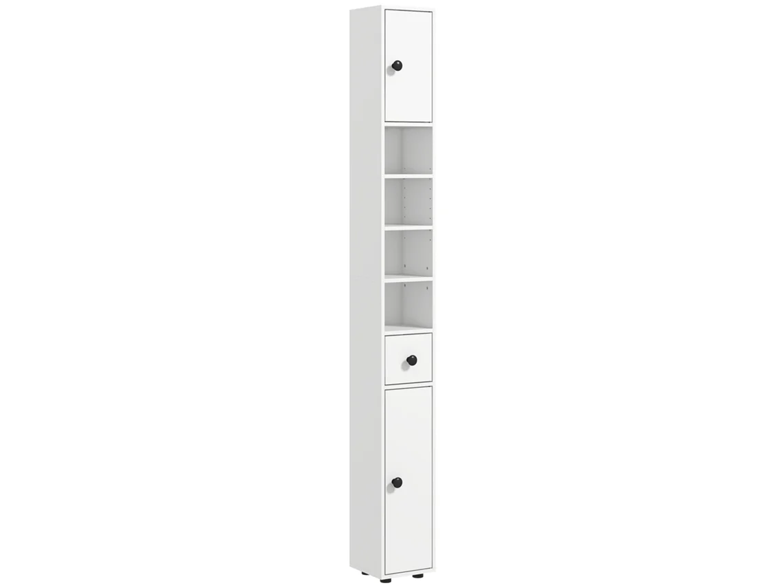 Armário de Banheiro BTFORUS com 4 prateleiras, gaveta, MDF, branco