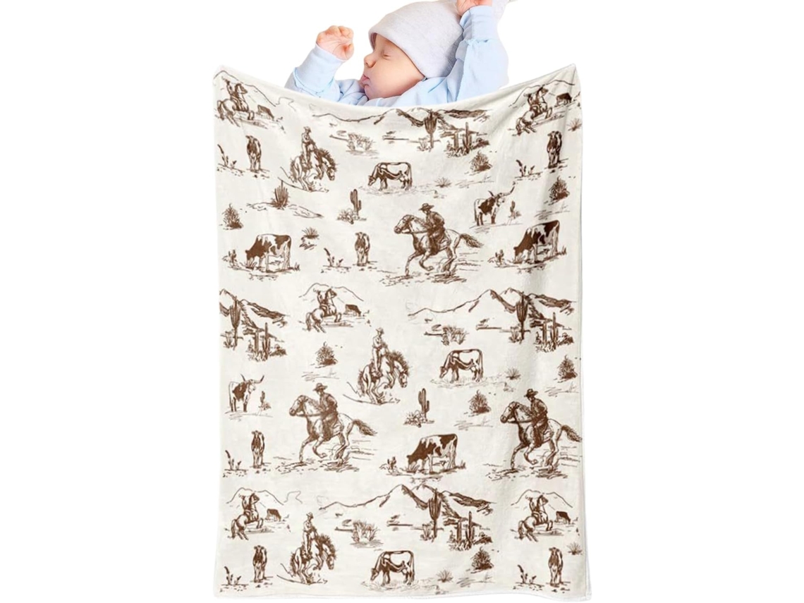 Manta de Bebê Estilo Cowboy Acessórios Country para Bebês Vintage, Confortável e Rústica, Ideal CHABERLU