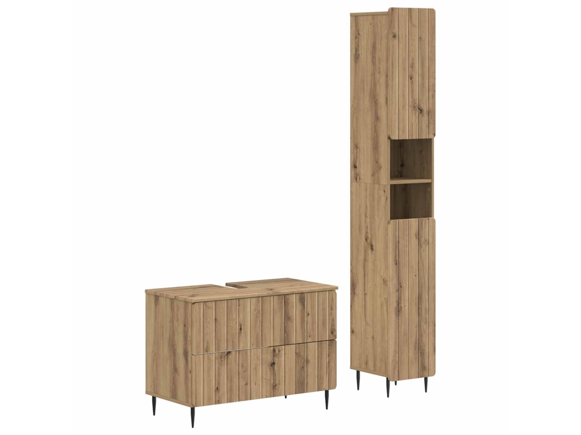 Vidaxl Conjunto De Armário De Banheiro Com 2 Peças Zwolle