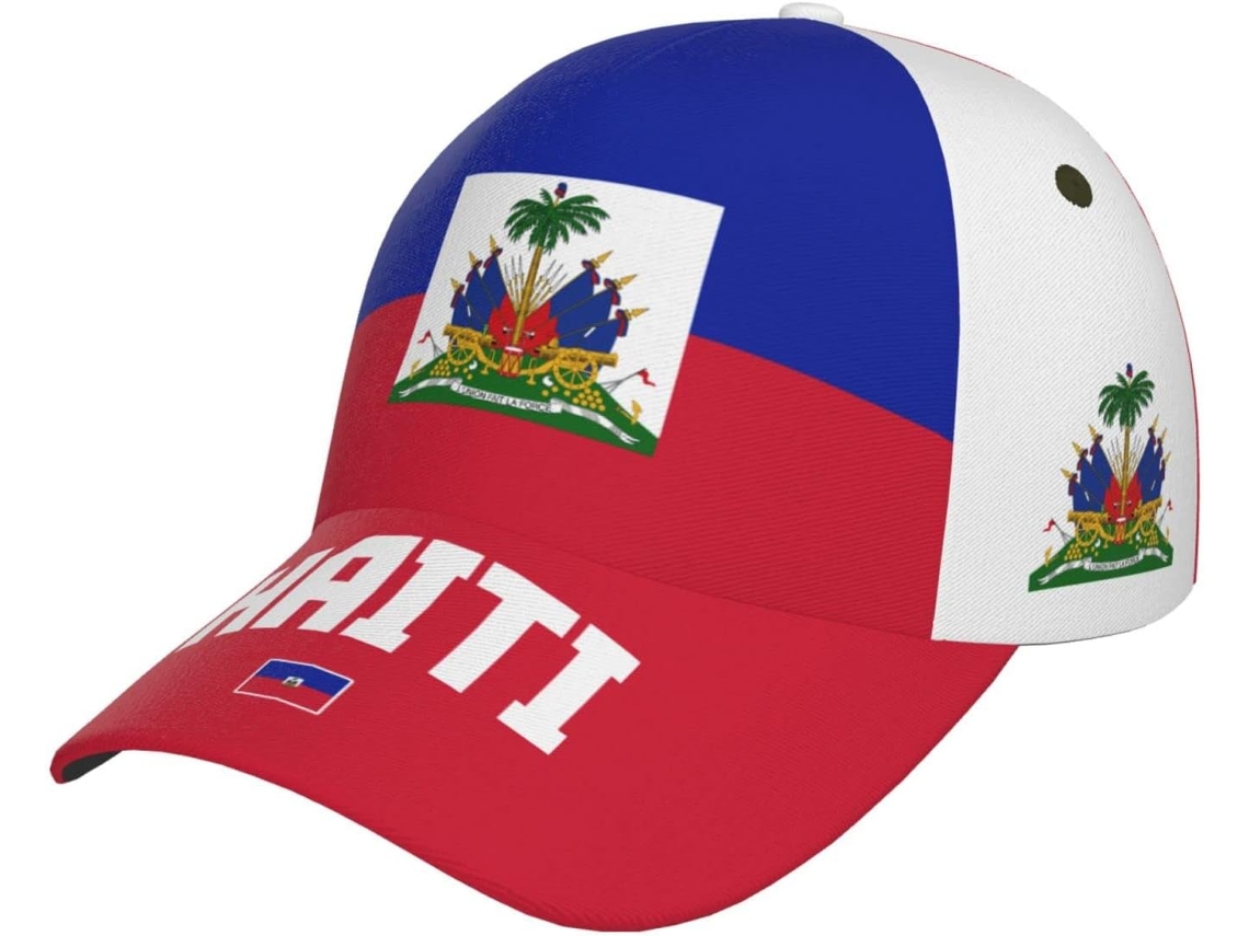 Boné Unissex 351 com Bandeira Haiti, Ajustável, Secagem Rápida, Estilo Trucker | S/MARCA