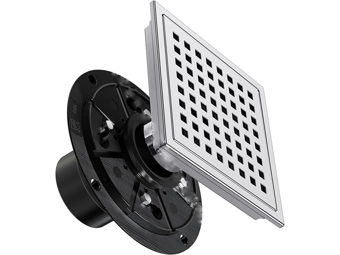 Ralo Quadrado Para Chuveiro Com Flange, Ralo De Piso Em Aço Inoxidável Para Uso Doméstico Banheiros E Cozinhas