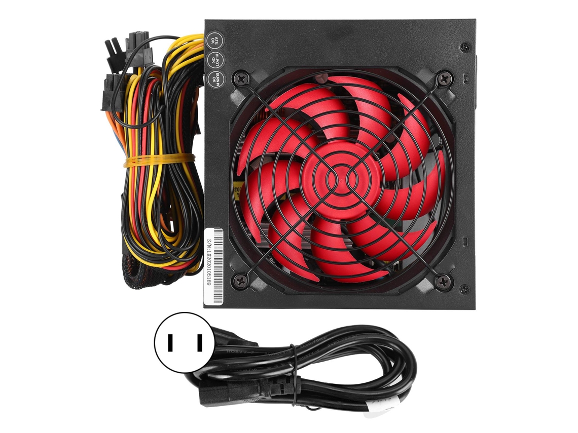 Aetheria fonte de Alimentação Pc 400w Silenciosa Atx 24 pin 12cm Ventilador Vermelho 9 braços Ajustável 115/