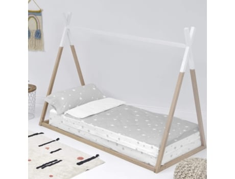 Saco Nórdico sem Encher HAPPYFRIDAY Little Star (105 x 200 cm - Algodão e Poliéster - Cinzento)