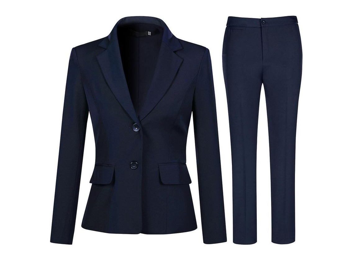 Conjunto Top E Calça Com Tabela De Tamanhos, Tecido Confortável E Respirável, Ideal Para Todas As Estações E Ocasiões Azul Marinho