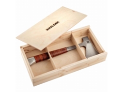 Machadinha com Cabo de Couro com Cinto de Bolso de Couro de Qualidade Protegendo As Lâminas em Uma Linda Caixa de Presente de Madeira HALDER