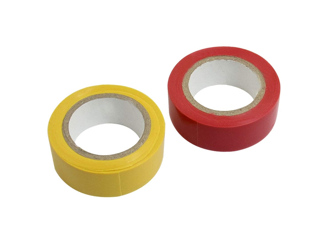 Fita Isolante de 17 Mm de Largura, Amarela e Vermelha, 8 M, 2 Unidades CHABERLU