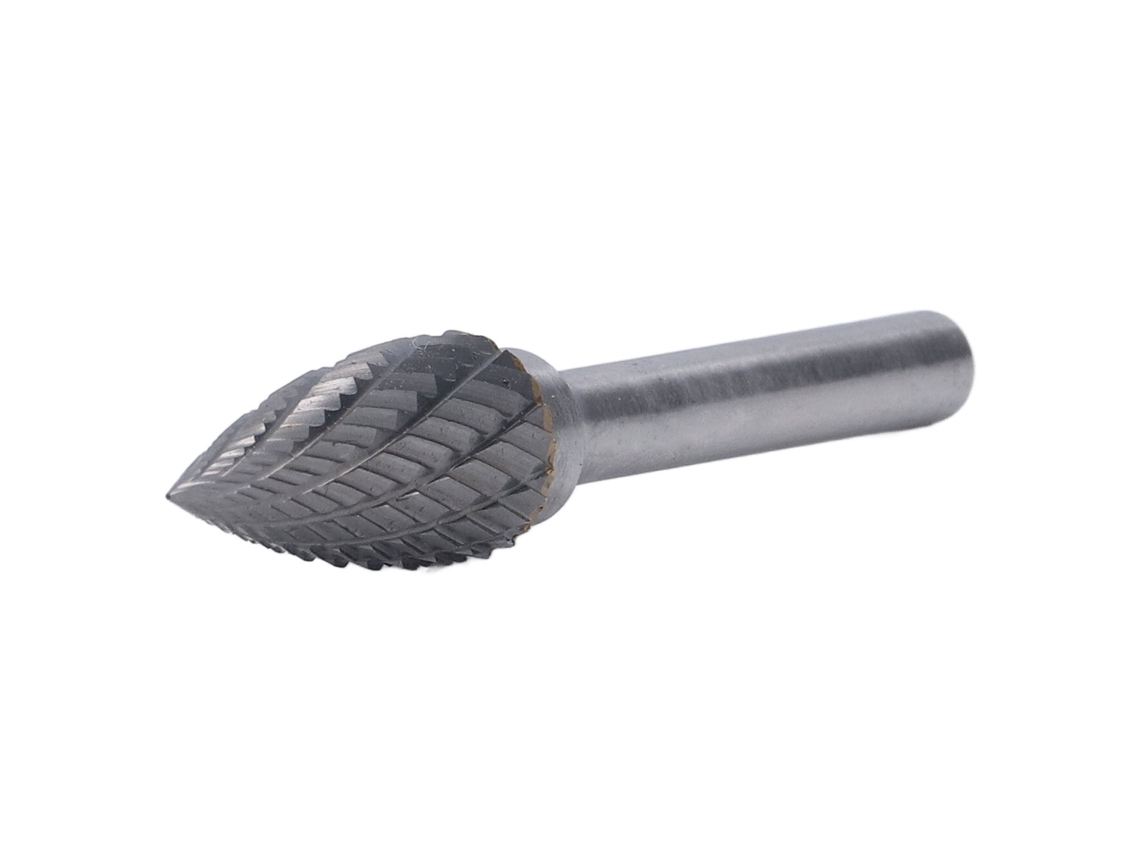 Broca de retificação rotativa em arco pontiagudo de 2 cortes, haste de 6 mm, carboneto YG8 GX1225