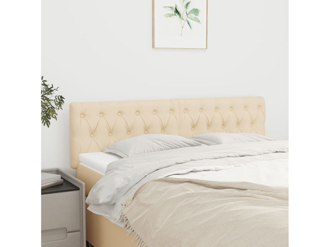 Vidaxl Cabeceiras Creme 144x7x78/88 Cm Tecido