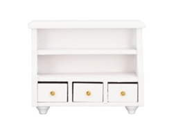 Mali armário Miniatura Banheiro Branco Puro Design Bonito Armazenamento Casa de Boneca 1:12