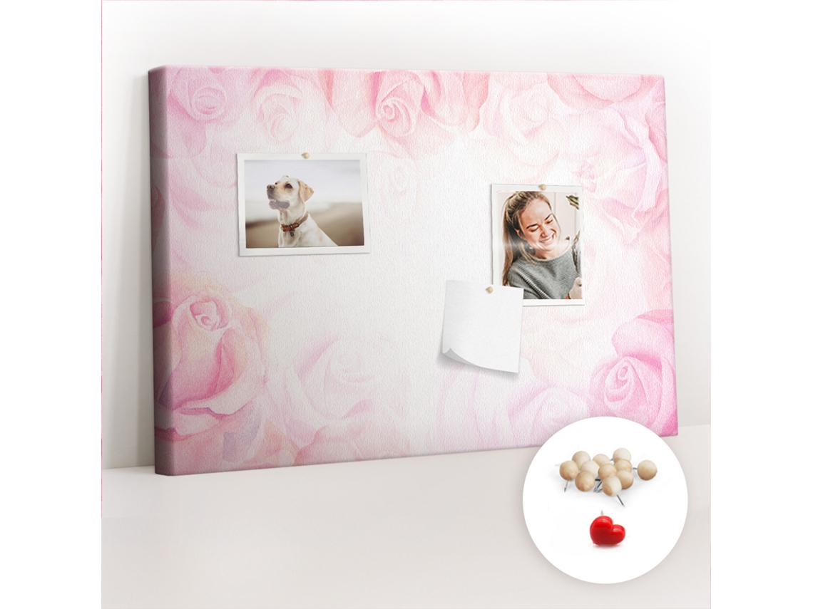 Quadro De Cortiça Abstração De Rosas Para O Corredor Espelharte (60x40 Cm)