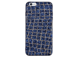 Capa de Telefone Apple 6 Plus azul com paillettes EOOCOO anti impacto