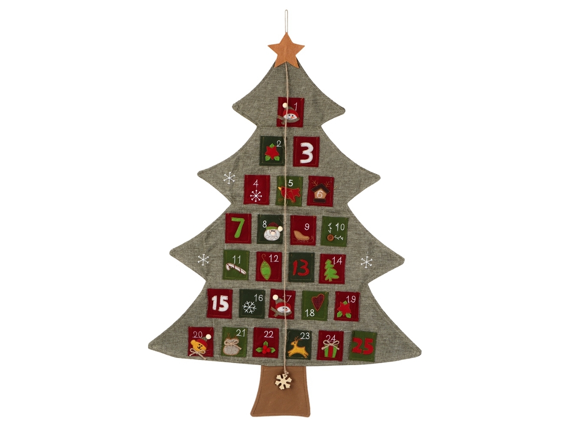 Calendário De Linho Decorativo Natalino Para Casa E Comércio
