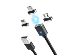 Cabo de Carregamento Magnético Usb c com Tecido de Nylon Trançado EOOCOO