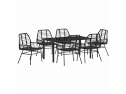 Conjunto Jantar para Jardim 7 Peças Verde Vime Pe MAISON EXCLUSIVE