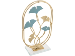 Escultura Moderna Folha Ferro Cristal Dourado Decoração Única Vazada Escritórios Entradas Ornamento Elegante GOKOCO