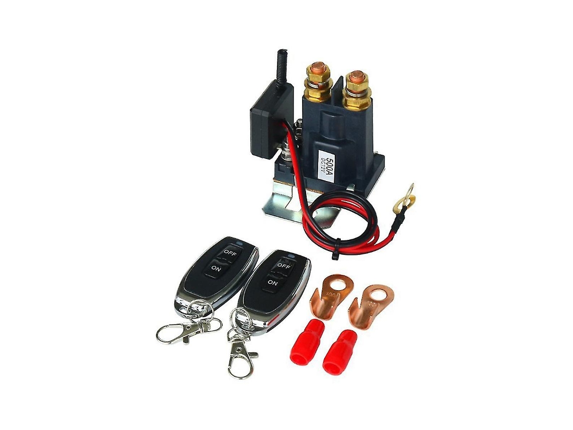 Interruptor de Batería Remoto 12v 500a Actualizado para Coche Camión Rv Con Clave a Distancia Aislador de Batería Negro