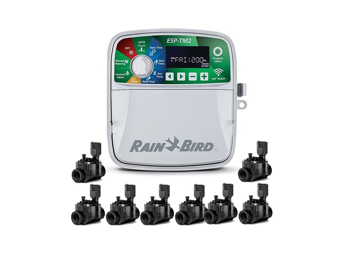 Programador de irrigação elétrica automática 8 zonas internas Rain Bird 8 válvulas solenóides 100HV 24V 1 SUINGA
