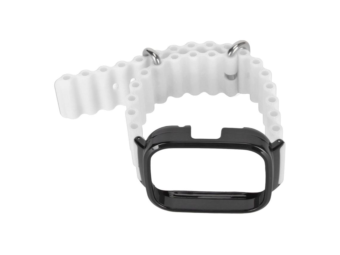 Pulseira de Substituição 2 em 1 com Capa Protetora para Redmi Watch 3, Silicone Branco