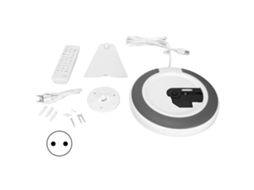 Player De Cd Portátil Montável Na Parede Com Bluetooth Rádio Fm Controle Remoto 100‑240v Plugue Ue