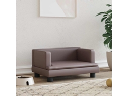 Vidaxl Cama 60x40x30 Cm Couro Artificial Castanho