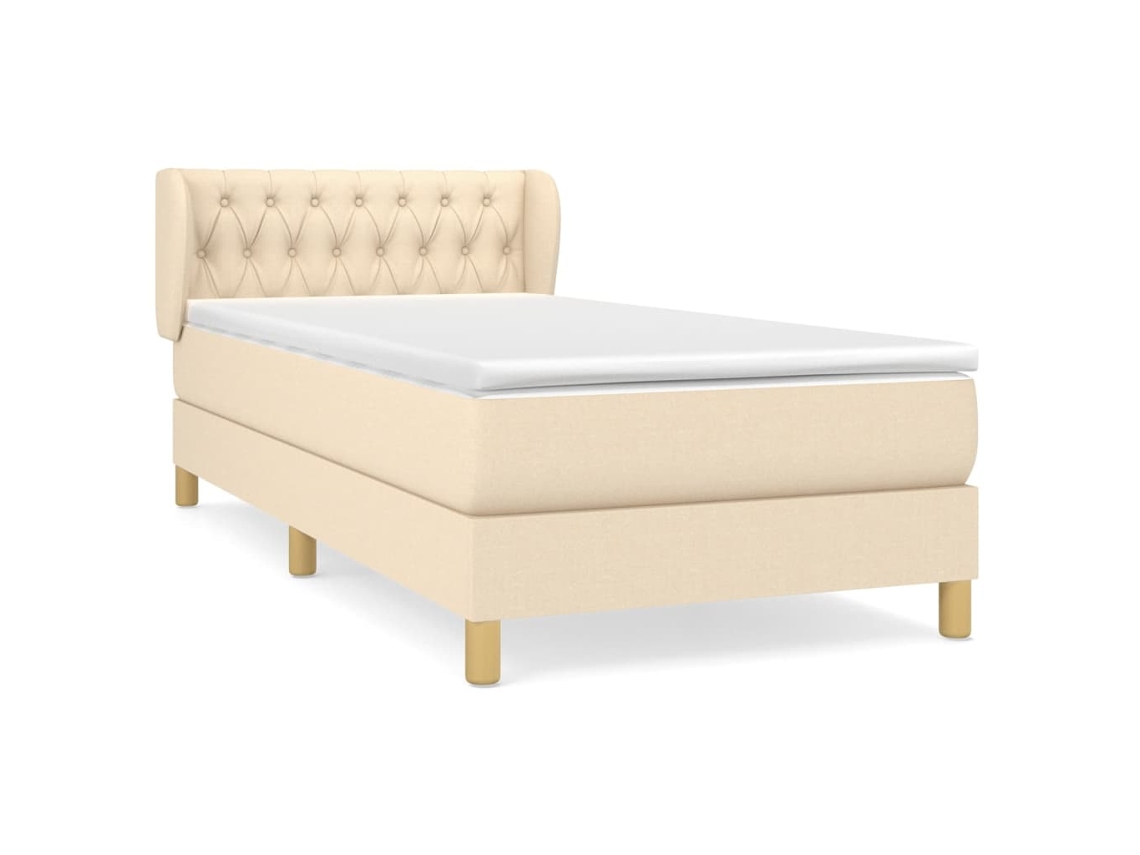 Box Spring Bed, Box Spring Beds Vidaxl Creme Tecido (90 X 190 Cm)