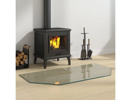 vidaXL Placa de vidro para lareira hexagonal 100x50 cm