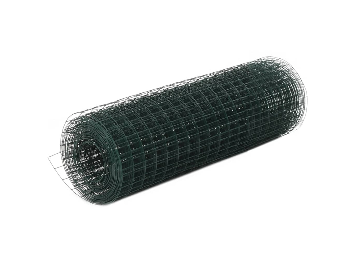 Vidaxl Cerca Arame Galinheiro 10x0,5 M Aço C/ Revestimento Pvc Verde