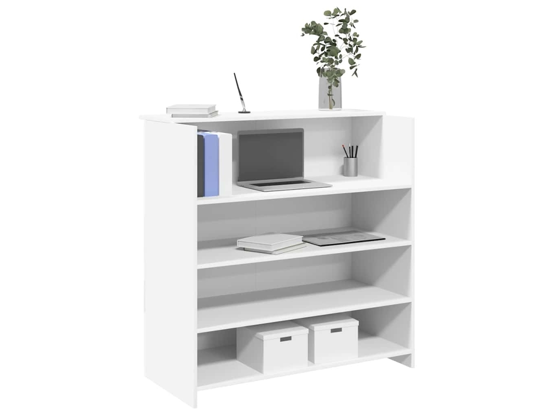 Vidaxl Balcão De Recepção Branco 100x50x103,5 Cm Madeira Projetada