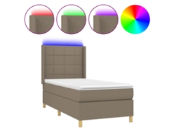 Box Spring Bed, Box Spring Beds Vidaxl Cinzento-acastanhado Tecido (90 X 200 Cm)