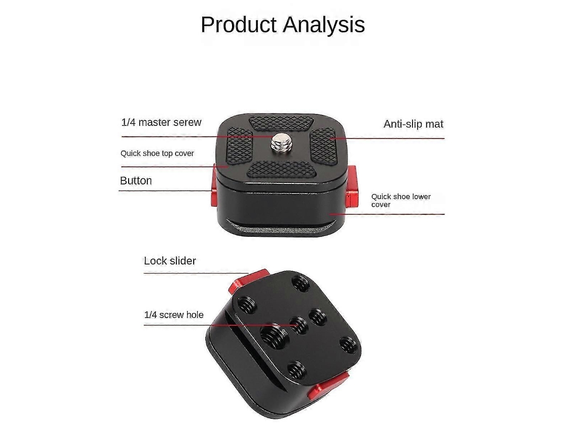 Adaptador De Placa De Liberação Rápida Com Fixação Por Grampo De 38 Mm Para Tripé De Câmera Dslr/de Ação. Hengjian