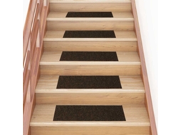 Vidaxl Tapetes De Escada Autoadesivos 30 Peças 76x20 Cm Marrom Retangular