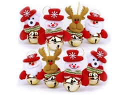 Conjunto De Enfeites De Natal Com Sino Papai Noel Boneco De Neve Rena Urso 8pcs