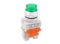 Interruptor De Botão Momentâneo Com Reset Automático De Cabeça Plana Verde 22mm Lay37-11dn