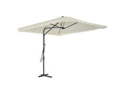 Conjunto 1 Guarda-sol Vidaxl Bege Tecido (250 X 250 X 230 Cm)