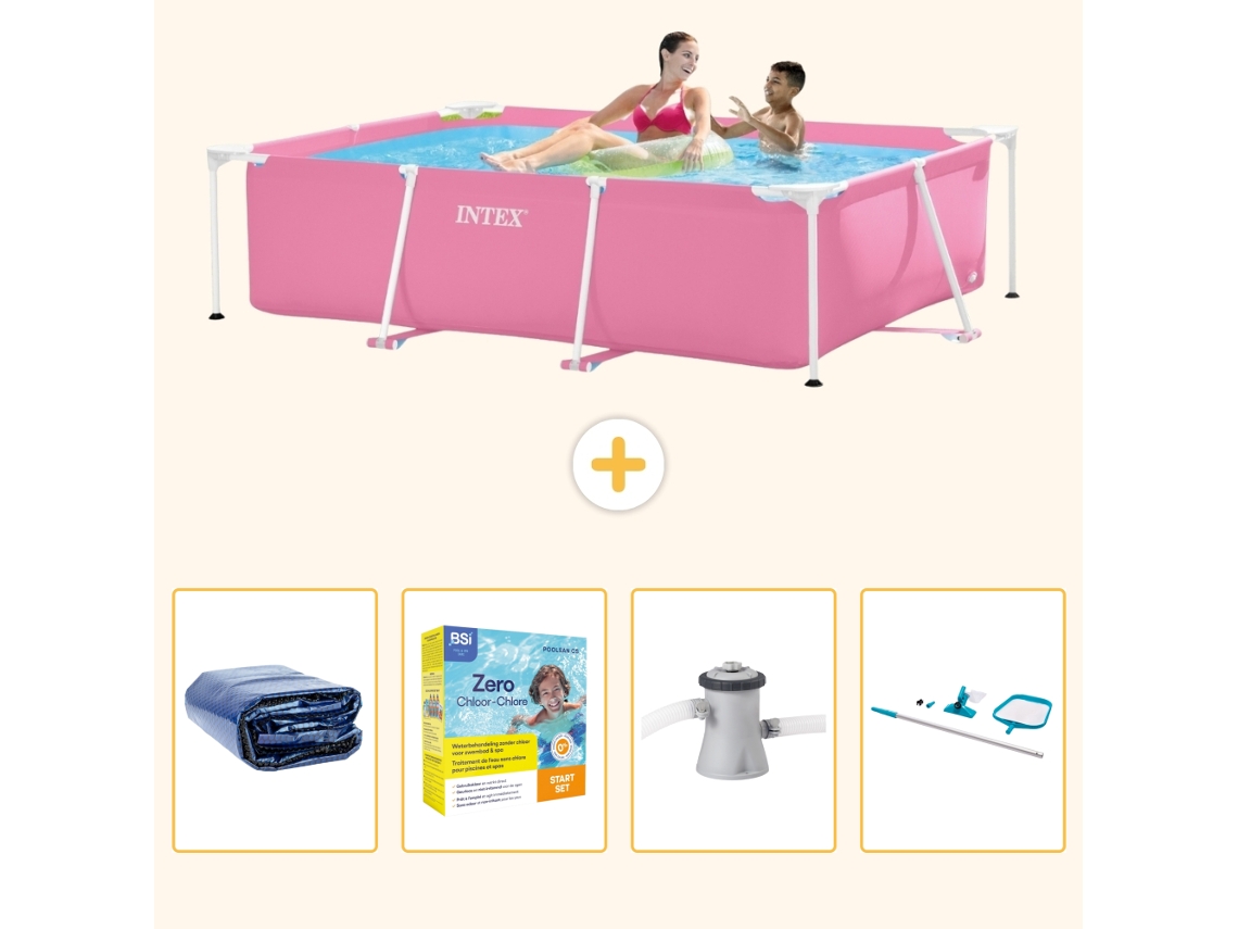 Intex Piscina Com Estrutura Retangular - 220x150x60 Cm - 5-peças Scb14