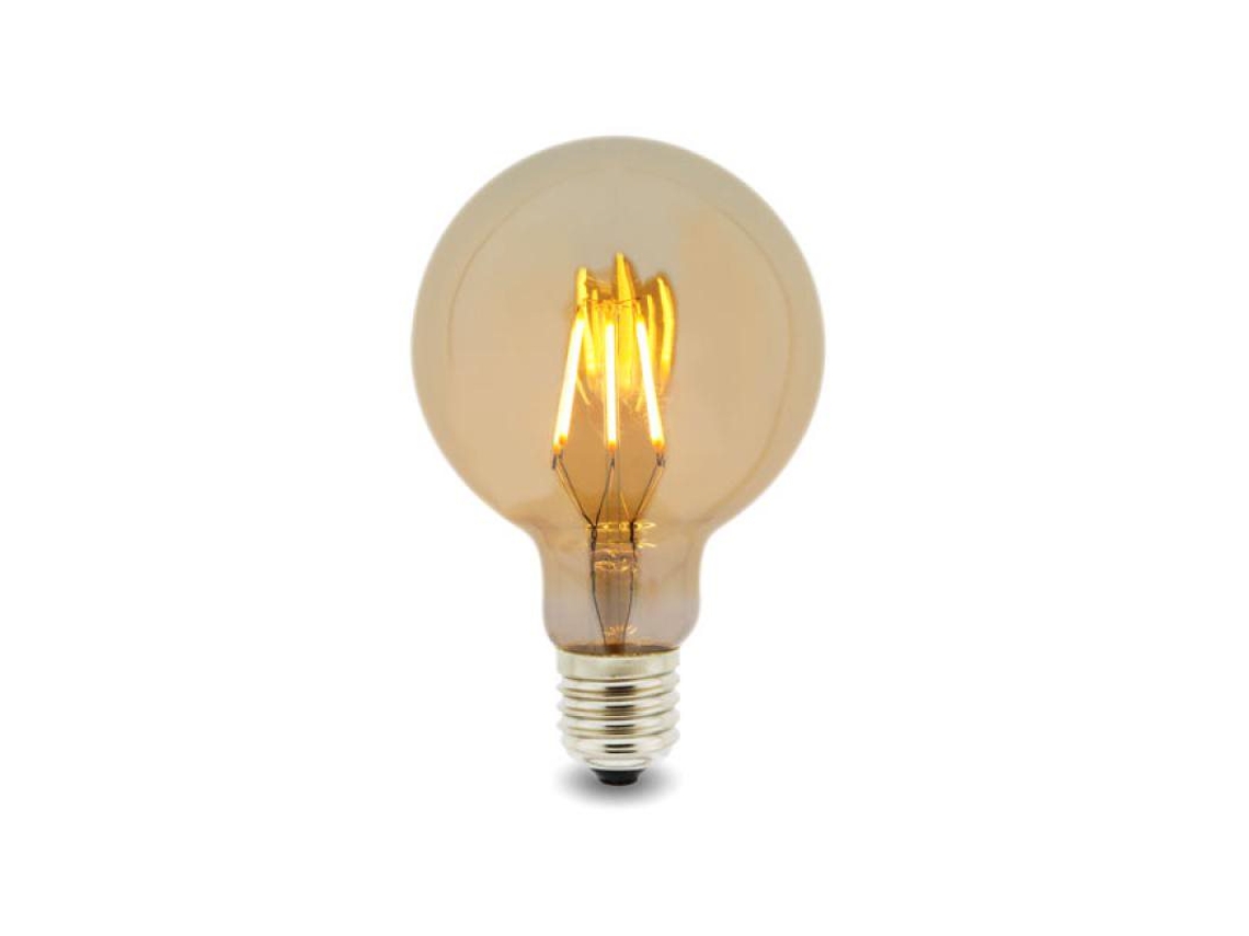 Lâmpada Led LEDPLUS Filamento E27 G125 6W Ámbar 2300K