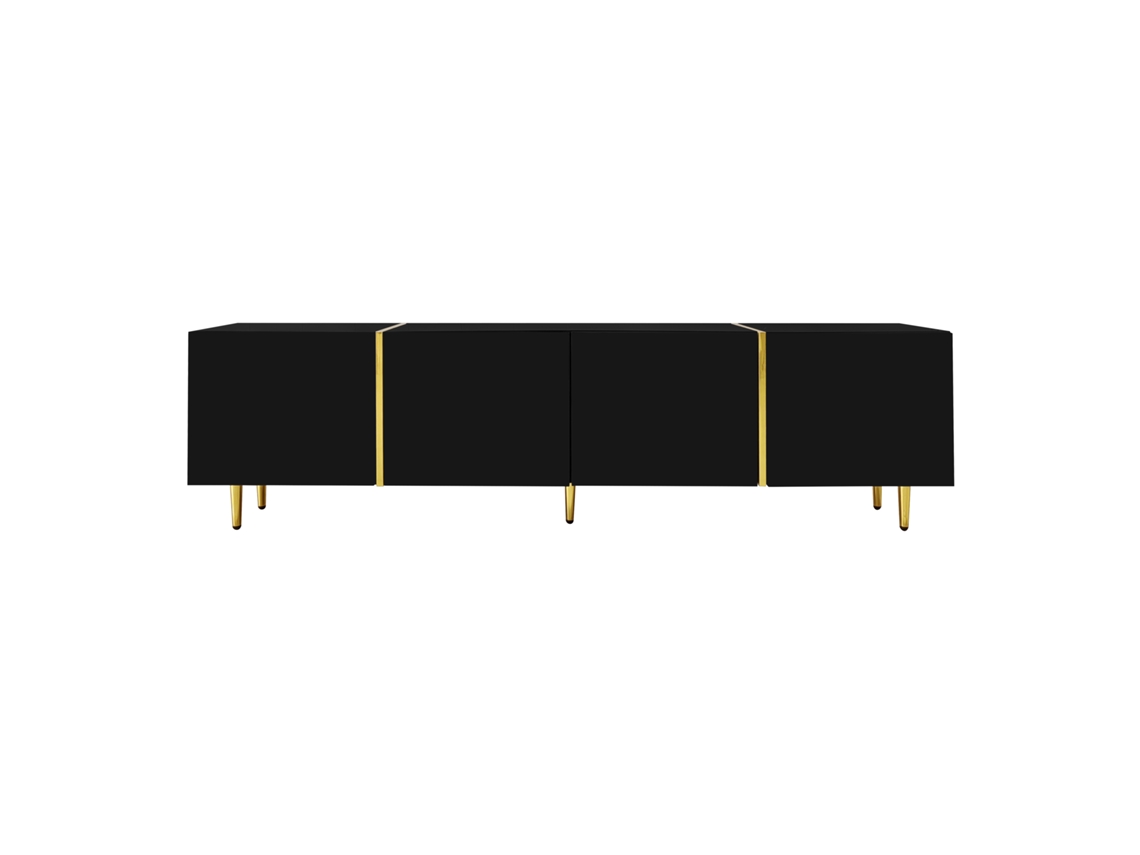 Móvel Tv L 170 Cm Com 4 Portas Mdf Preto Mobrio