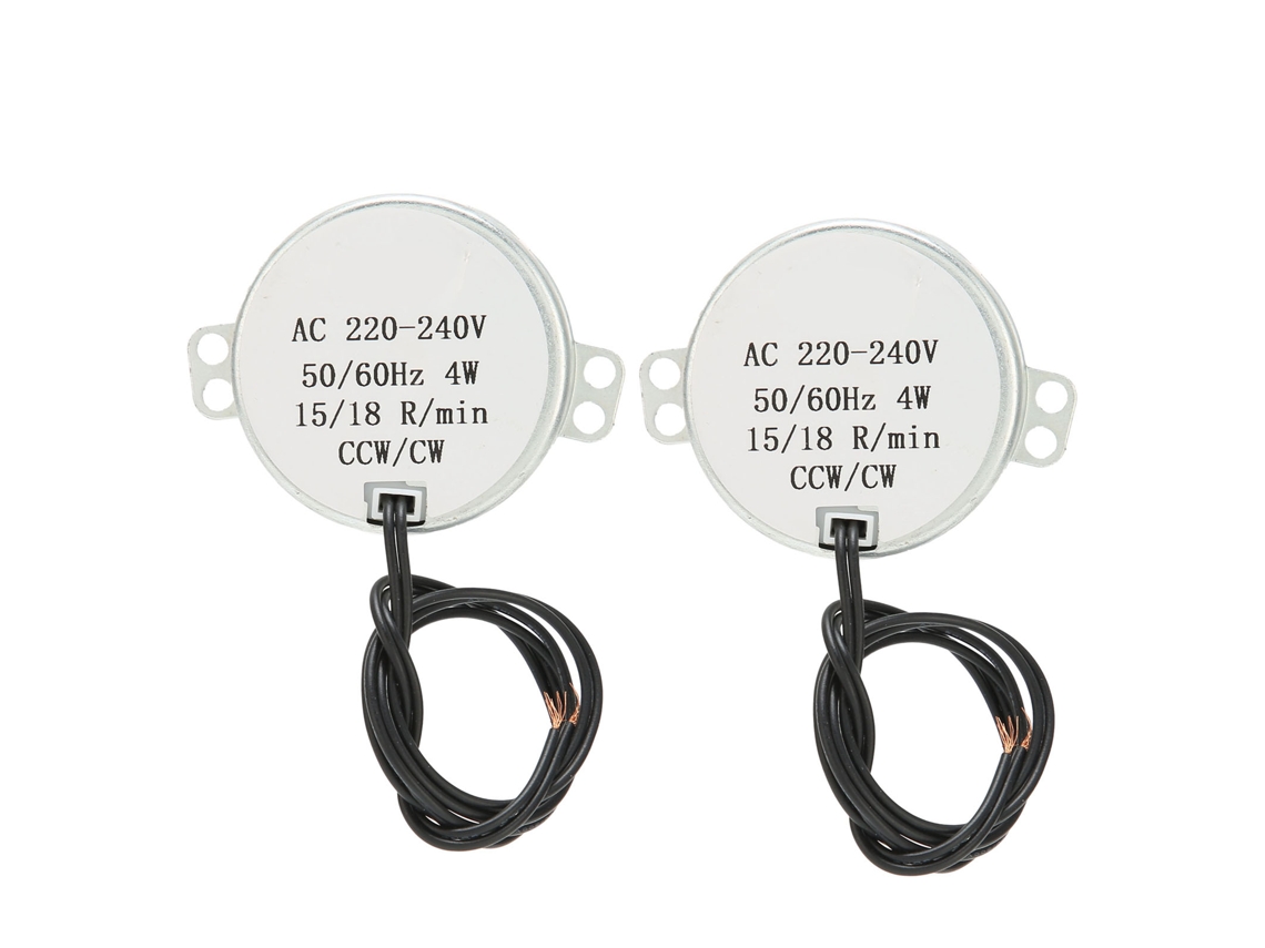 Motor Elétrico Sincrono YURU 2pcs 15 18rpm 4W com Peças de Transmissão 13x6x6cm 212g