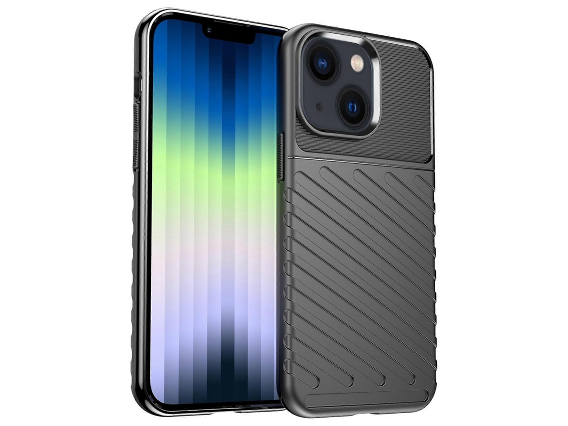 Capa De Tpu À Prova De Choque Thunderbolt Para Iphone 14 Plus (verde) E Preta