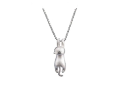 2026 cadena de Plata 925 Con Colgante de Gato Bonito Collar para Amantes de Los Gatos Longitud Ajustable 40+5cm