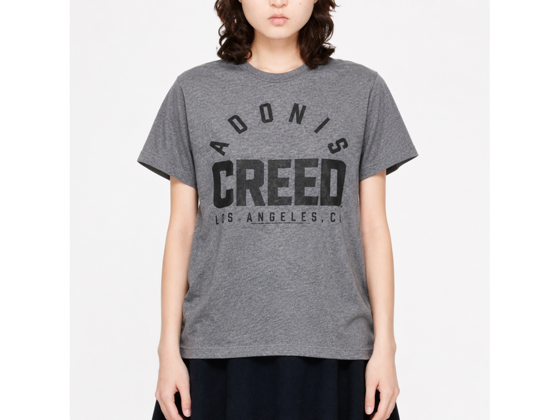 Rockinstone Rocky Movie Arched Adonis Logo Solid Graphite Adult T-shirt Size:m