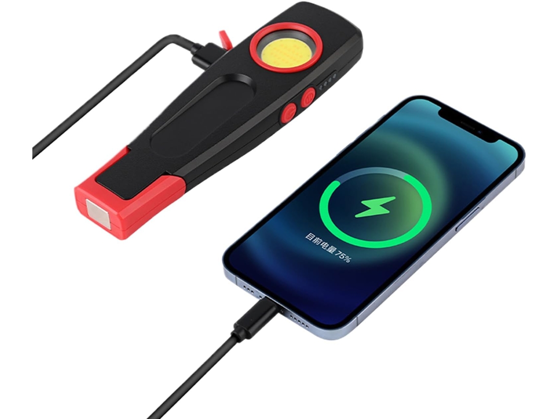 Lanterna De Trabalho Led Dobrável E Recarregável, Também Funciona Como Lanterna Ou Lâmpada.