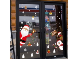 KOFIHETY Adesivos De Janela De Natal De Cores Vivas, Material De Alta Qualidade, Não Desbota, Não Tóxico, Removível, Reutilizável, Decorações Para Janelas De V