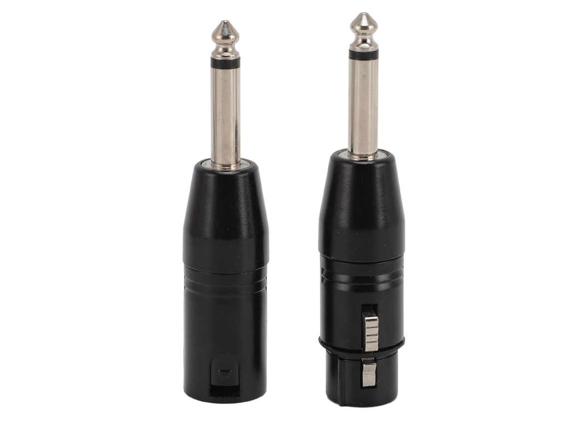 Aetheria 1 Par Adaptador Xlr Preto Profissional 6.35mm 1/4 Polegada Macho para Xlr Macho Fêmea